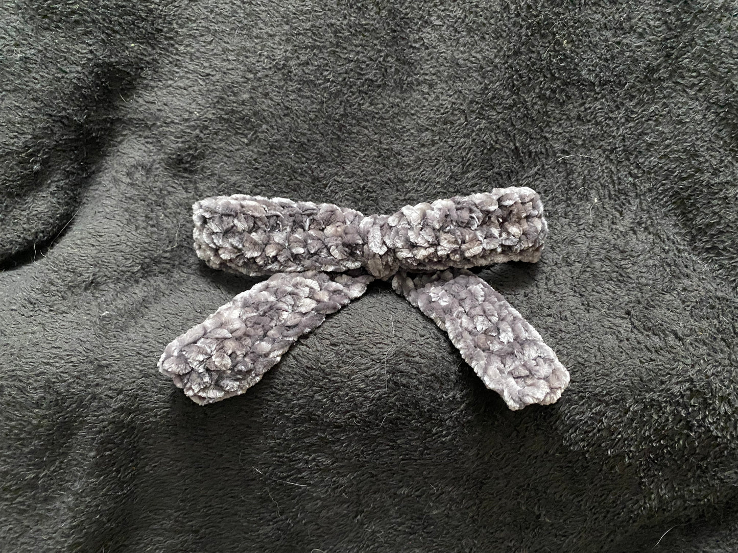 Single color crochet velvet hair bows with clip