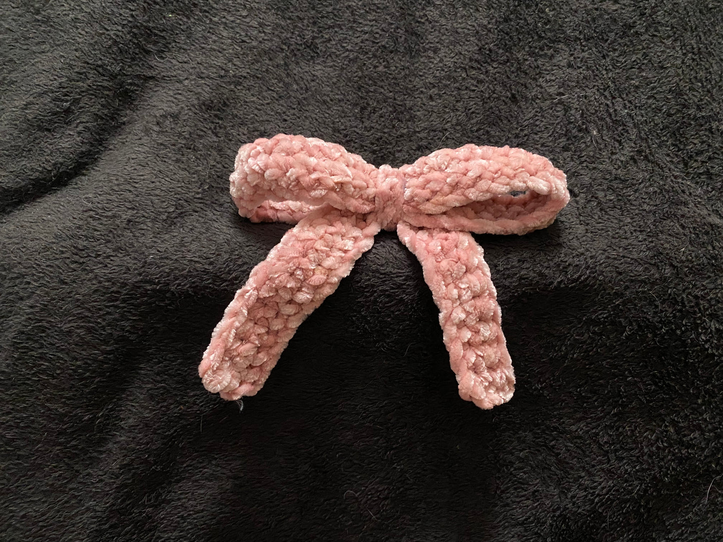 Single color crochet velvet hair bows with clip